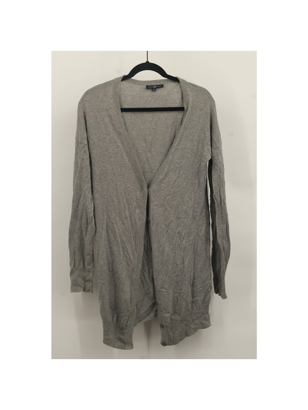 Gap Women's Snap Button Front Cardigan Sweater V-Neck Long Sleeve Size M Gray